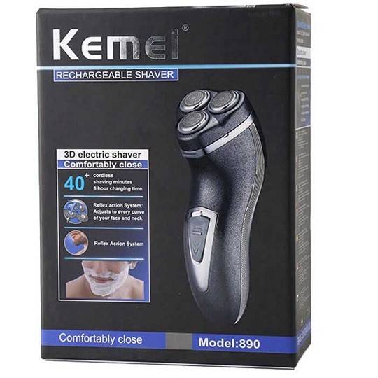 Kemei-890 three knife head of rotary shaver 